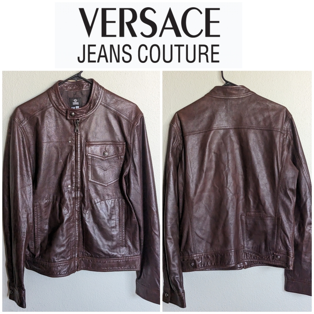 ✅💯VERSACE JEANS COUTURE LEATHER JACKET